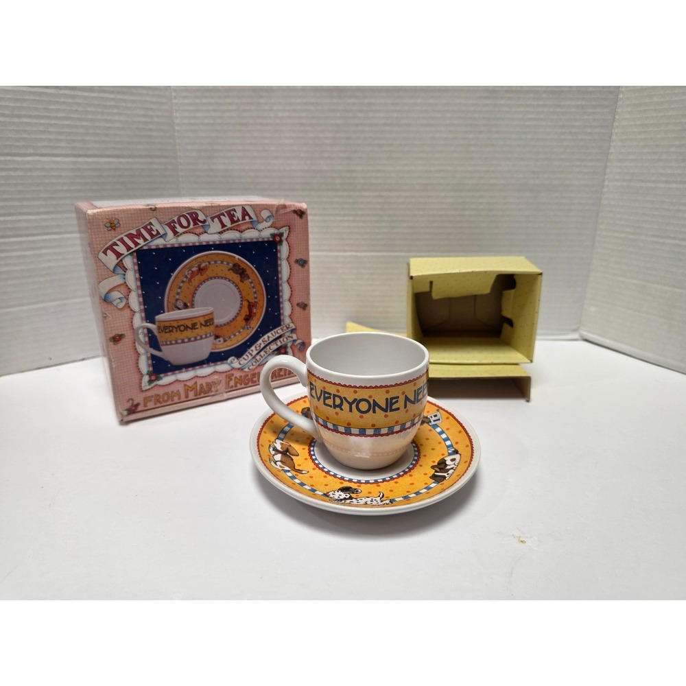 vintage‎ Mary Engelbreit "Time for Tea" cup and saucer set Everyone needs a spot